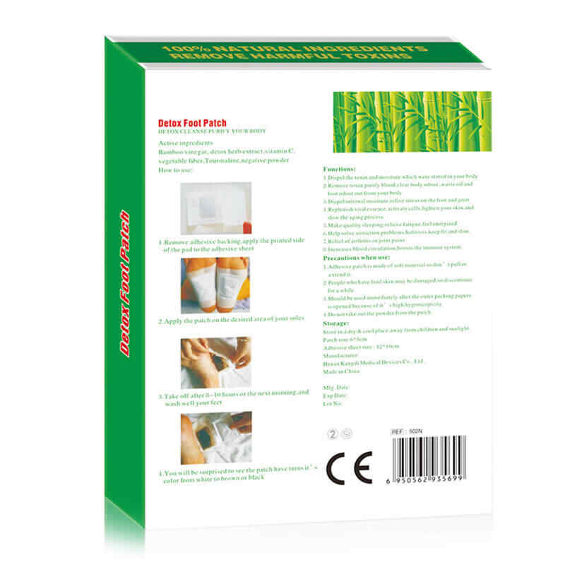 Private Label bamboo vinegar detox foot patch